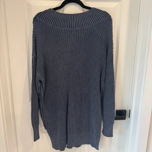 Aerie NWT Oversized Sweater Cotton Blue - Picture 6 of 7